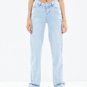 PacSun Light Indigo V-Dip '90s Boyfriend Jeans